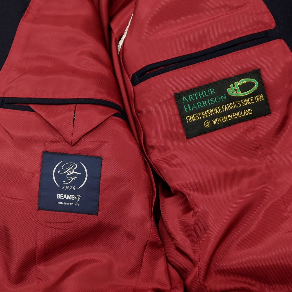 【中古】ビームスエフ BEAMS F ウール ダブル6B ブレザー テーラードジャケット ネイビー【 46 】【 状態ランクB 】【 メンズ 】