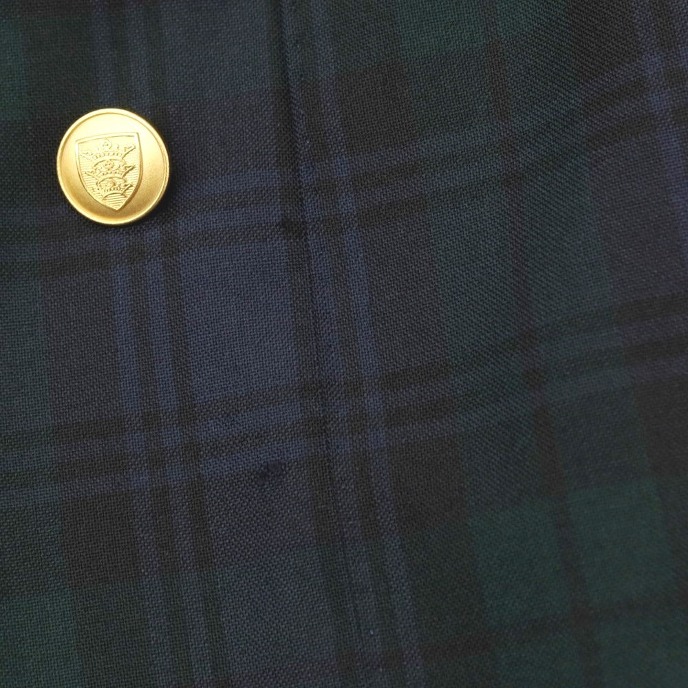 【中古】ビームスエフ BEAMS F ウール チェック ダブル6B テーラードジャケット ネイビーxグリーン【サイズ46】【 状態ランクC 】【 メンズ 】