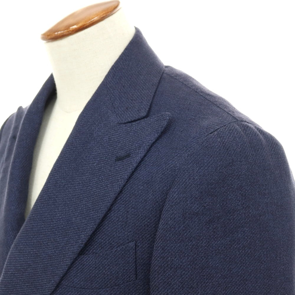 【中古】ブリッラ ペル イル グスト Brilla per il gusto リネンシルクコットン ダブル6B ブレザー テーラードジャケット ライトネイビー【サイズ46】【 状態ランクB 】【 メンズ 】