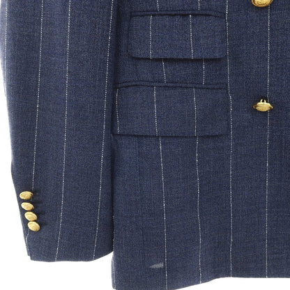 【中古】ブリッラ ペル イル グスト Brilla per il gusto ウール ストライプ ダブル6B ブレザー テーラードジャケット ライトネイビー【サイズ46】【 状態ランクB 】【 メンズ 】