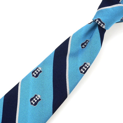 【中古】ブロックルハースト BROCKLEHURST クレスト シルク ストライプ柄ネクタイ ブルーxネイビー【 状態ランクA 】【 メンズ 】