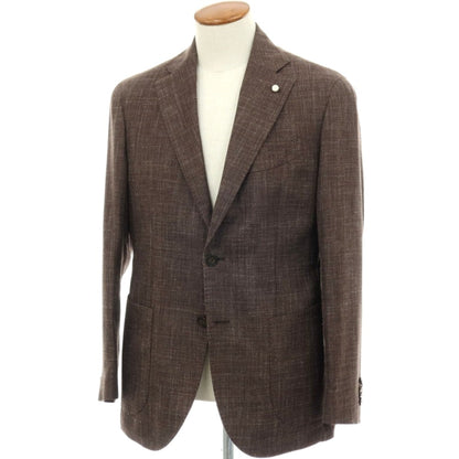 【中古】ルイジ ビアンキ マントヴァ Luigi Bianchi Mantova ウールシルクリネン 2B テーラードジャケット アッシュブラウン【サイズ48】【 状態ランクA 】【 メンズ 】
