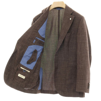 【中古】ルイジ ビアンキ マントヴァ Luigi Bianchi Mantova ウールシルクリネン 2B テーラードジャケット アッシュブラウン【サイズ48】【 状態ランクA 】【 メンズ 】