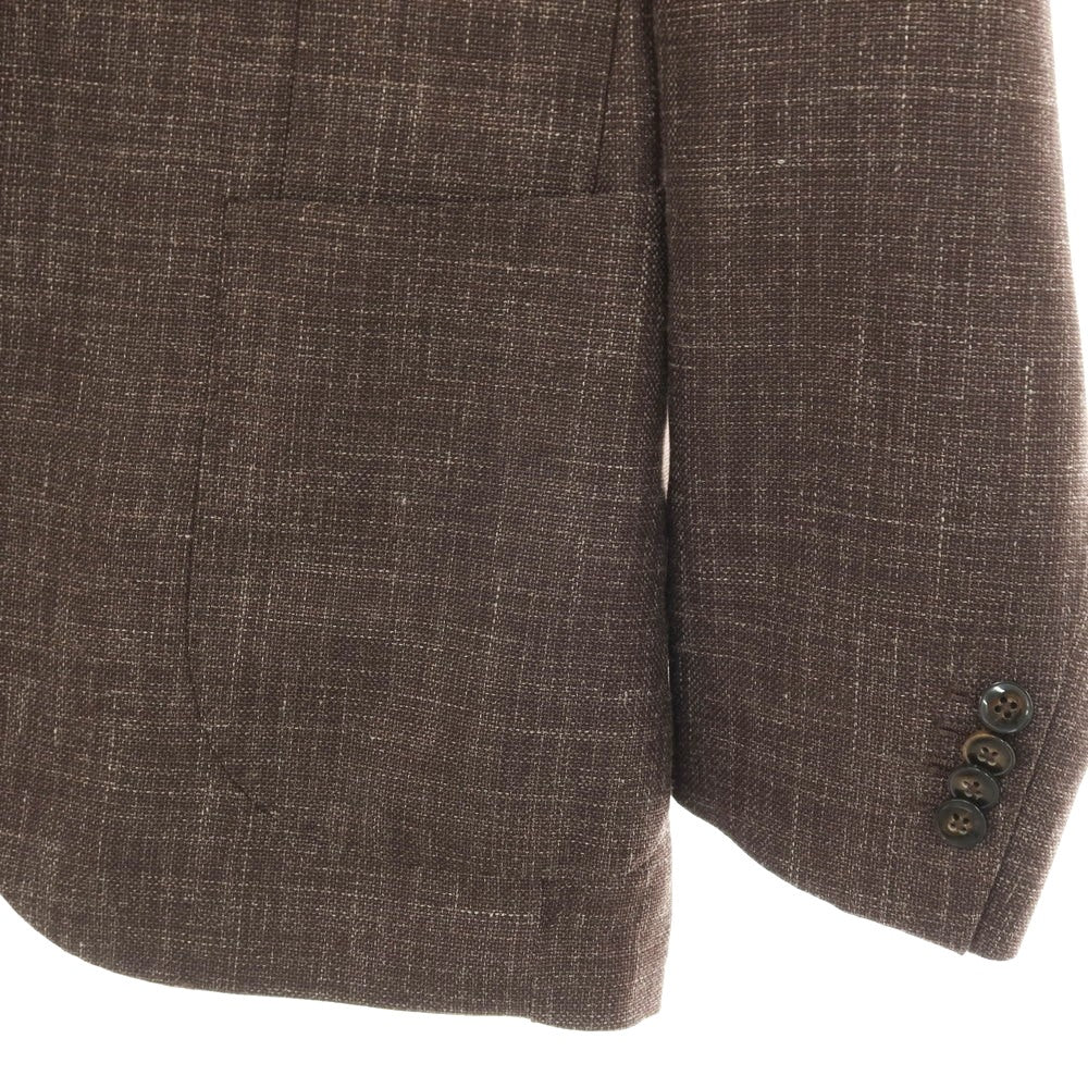 【中古】ルイジ ビアンキ マントヴァ Luigi Bianchi Mantova ウールシルクリネン 2B テーラードジャケット アッシュブラウン【サイズ48】【 状態ランクA 】【 メンズ 】