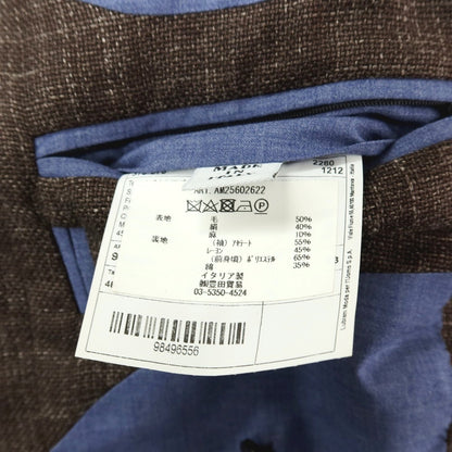 【中古】ルイジ ビアンキ マントヴァ Luigi Bianchi Mantova ウールシルクリネン 2B テーラードジャケット アッシュブラウン【サイズ48】【 状態ランクA 】【 メンズ 】