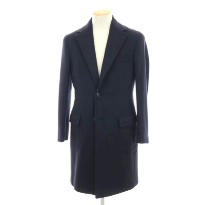 【中古】バルバ BARBA CMANA カシミヤ チェスターフィールドコート ネイビー【 44 】【 状態ランクC 】【 メンズ 】