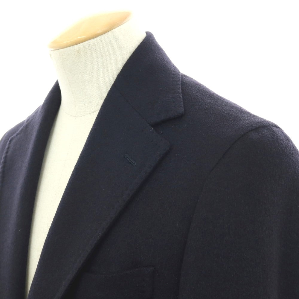 【中古】バルバ BARBA CMANA カシミヤ チェスターフィールドコート ネイビー【 44 】【 状態ランクC 】【 メンズ 】