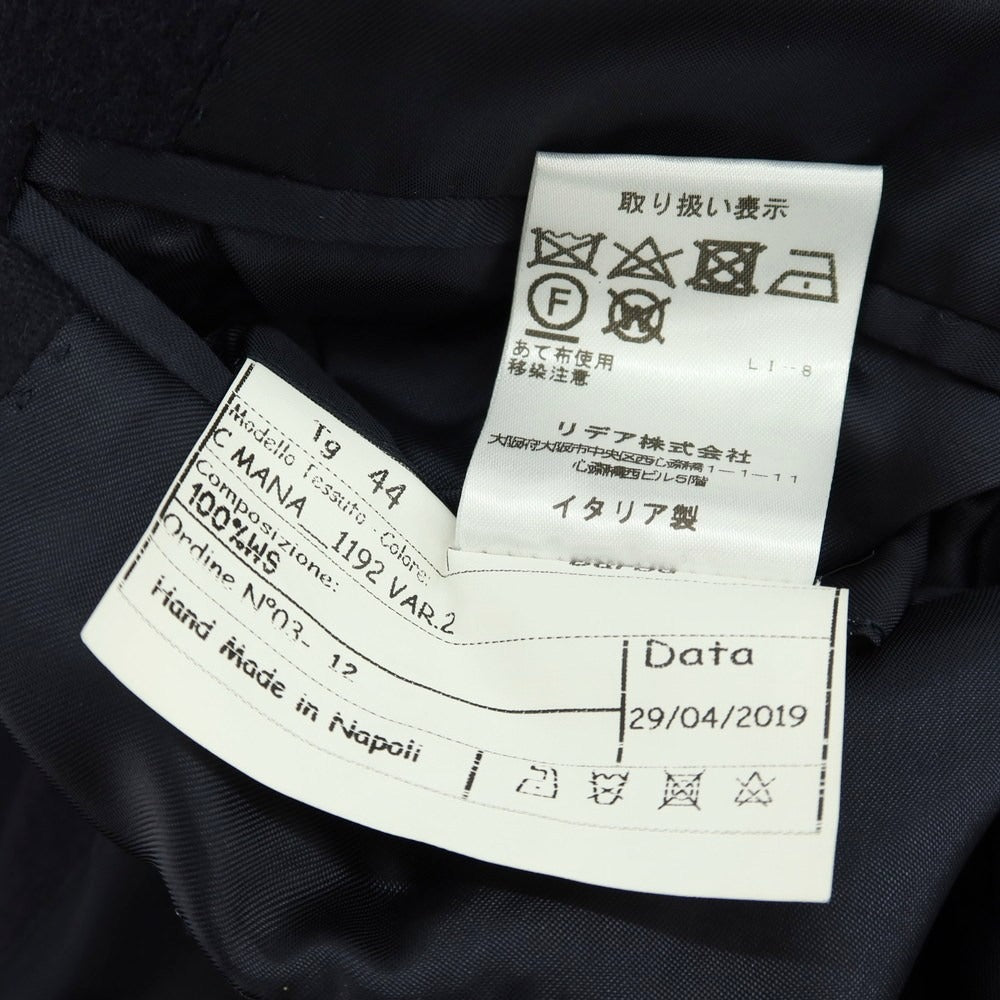 【中古】バルバ BARBA CMANA カシミヤ チェスターフィールドコート ネイビー【 44 】【 状態ランクC 】【 メンズ 】