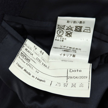 【中古】バルバ BARBA CMANA カシミヤ チェスターフィールドコート ネイビー【 44 】【 状態ランクC 】【 メンズ 】