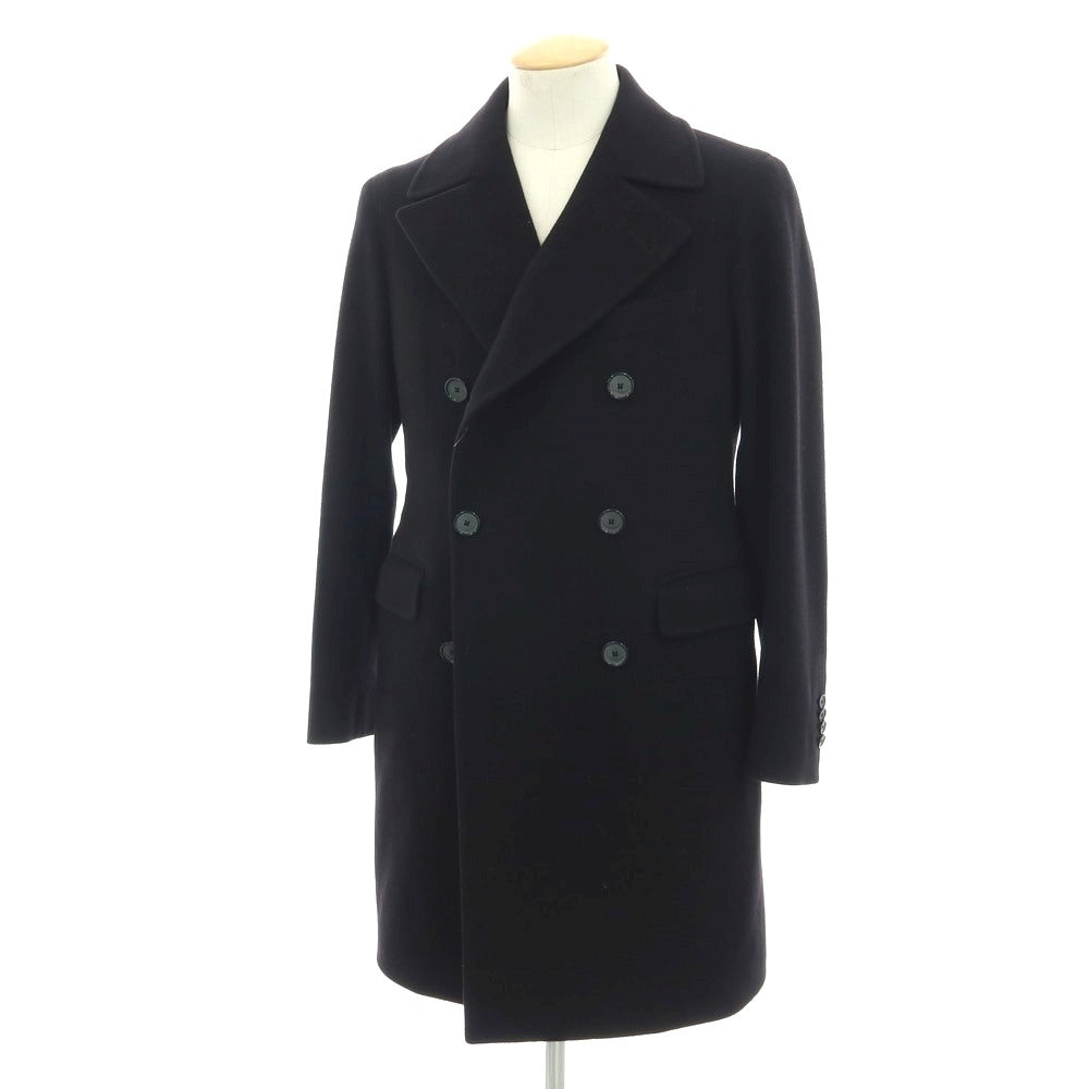 【中古】タリアトーレ TAGLIATORE ウールカシミヤ ダブルブレストコート ブラック【 44 】【 状態ランクC 】【 メンズ 】