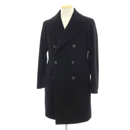 【中古】タリアトーレ TAGLIATORE ウールカシミヤ ダブルブレストコート ブラック【 44 】【 状態ランクC 】【 メンズ 】