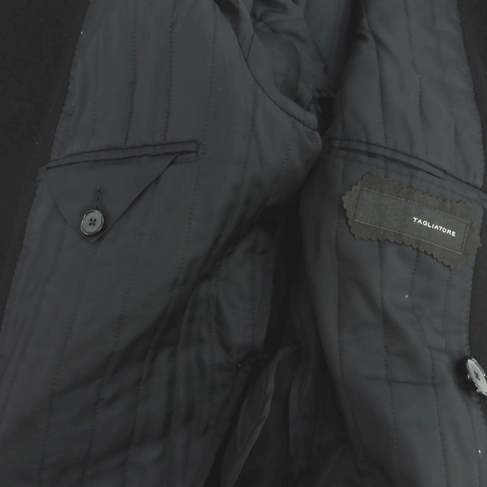 【中古】タリアトーレ TAGLIATORE ウールカシミヤ ダブルブレストコート ブラック【 44 】【 状態ランクC 】【 メンズ 】