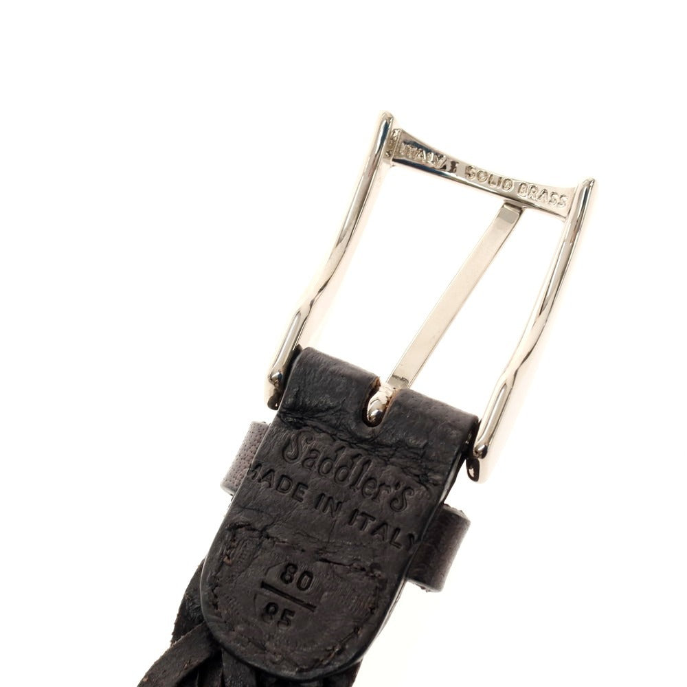 【中古】サドラーズ Saddlers レザー メッシュベルト ブラック【 80/95 】【 状態ランクB 】【 メンズ 】