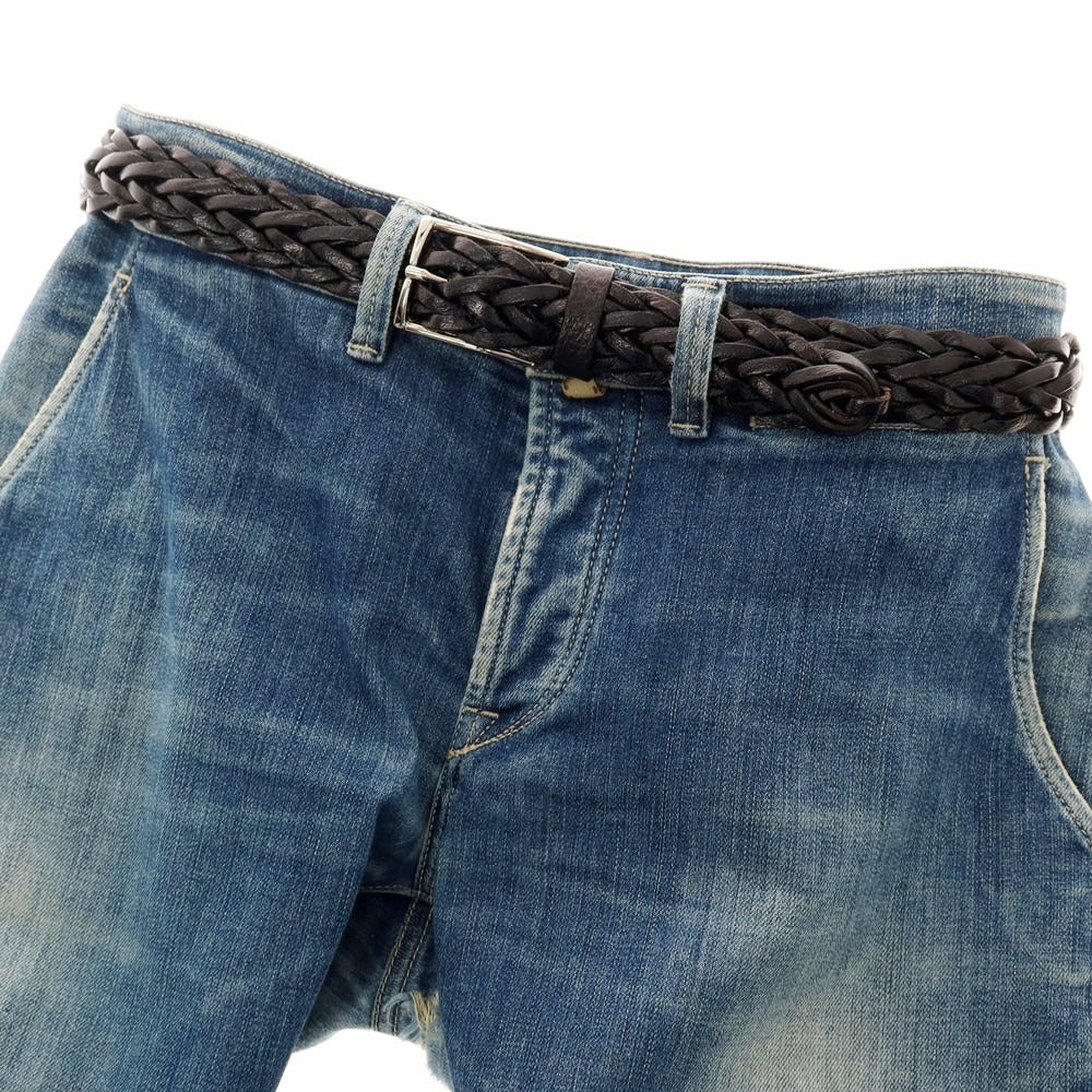 【中古】サドラーズ Saddlers レザー メッシュベルト ブラック【 80/95 】【 状態ランクB 】【 メンズ 】