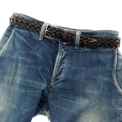 【中古】サドラーズ Saddlers レザー メッシュベルト ブラック【 80/95 】【 状態ランクB 】【 メンズ 】