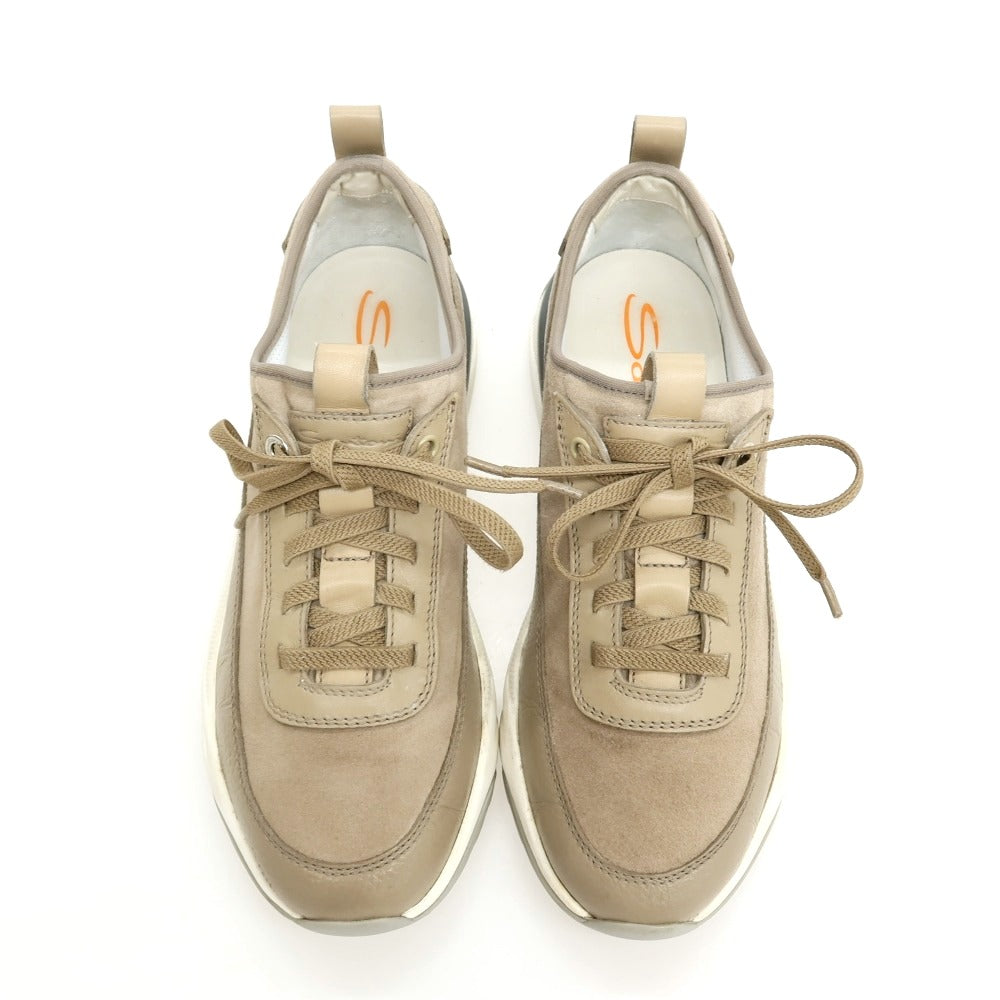 【中古】サントーニ Santoni レザー スニーカー グレージュ【サイズ5 1/2】【 状態ランクB 】【 メンズ 】