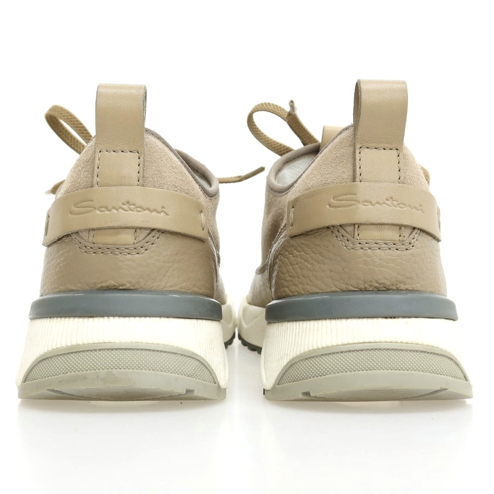 【中古】サントーニ Santoni レザー スニーカー グレージュ【サイズ5 1/2】【 状態ランクB 】【 メンズ 】