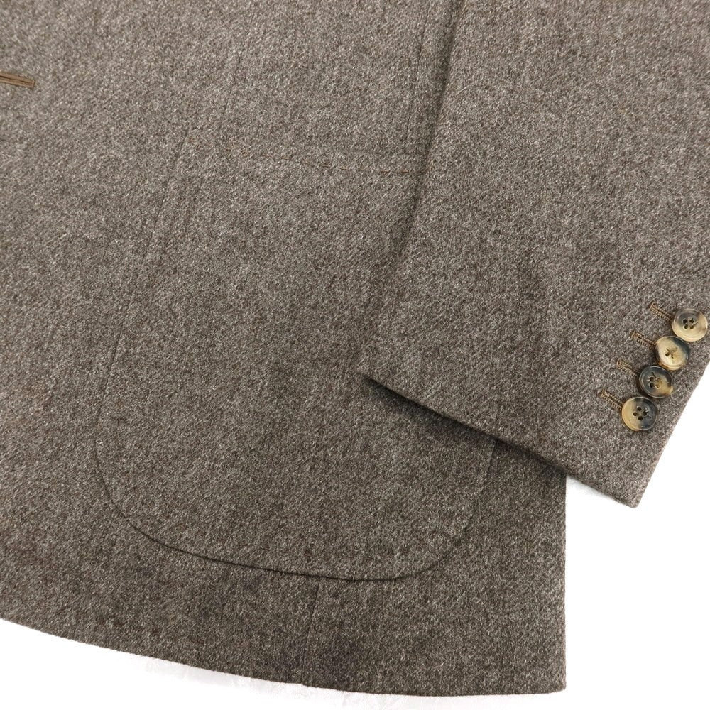 【中古】イザイア ISAIA ウールコットンカシミヤ 2B テーラードジャケット グレイッシュブラウン【 50 】【 状態ランクB 】【 メンズ 】