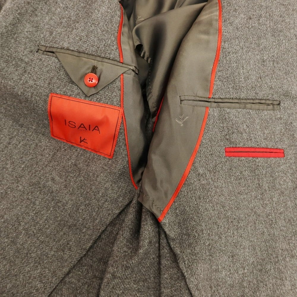 【中古】イザイア ISAIA ウールコットンカシミヤ 2B テーラードジャケット グレイッシュブラウン【 50 】【 状態ランクB 】【 メンズ 】