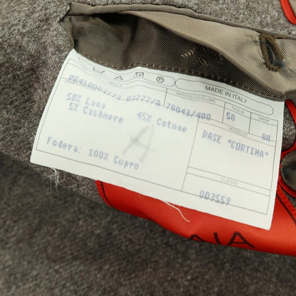【中古】イザイア ISAIA ウールコットンカシミヤ 2B テーラードジャケット グレイッシュブラウン【 50 】【 状態ランクB 】【 メンズ 】