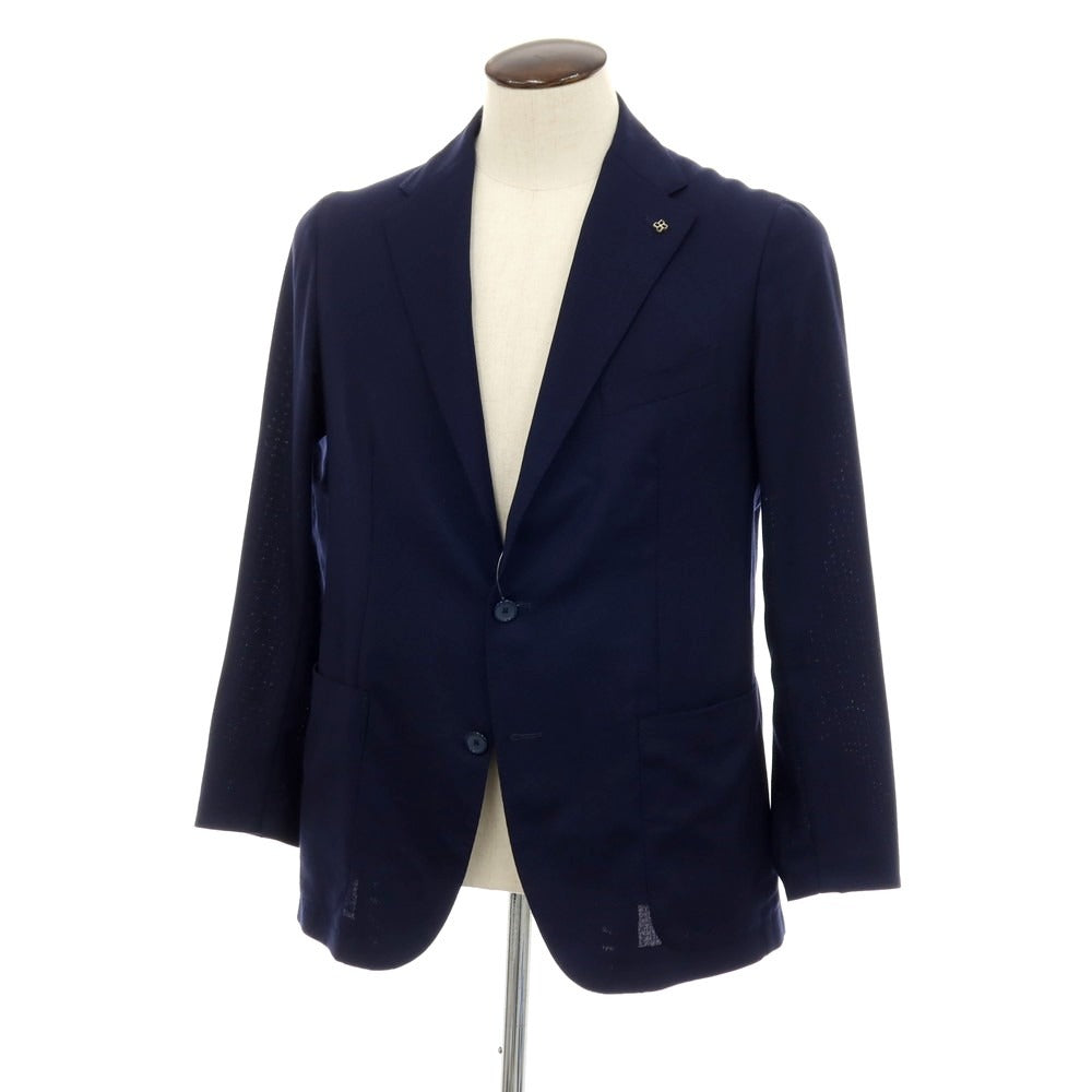 【中古】タリアトーレ TAGLIATORE ウール テーラードジャケット ネイビー【 52 】【 状態ランクB 】【 メンズ 】[APD]