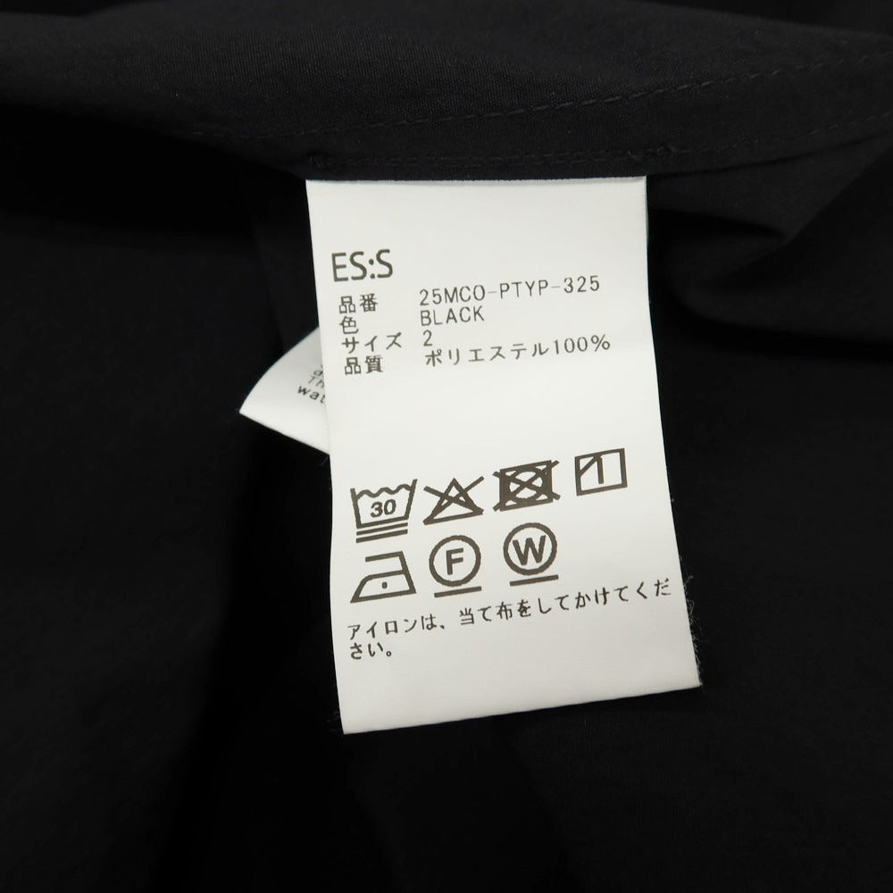 【中古】エス S ポリエステル スタンドカラー ミリタリーコート ブラック【サイズ2】【 状態ランクB 】【 メンズ 】