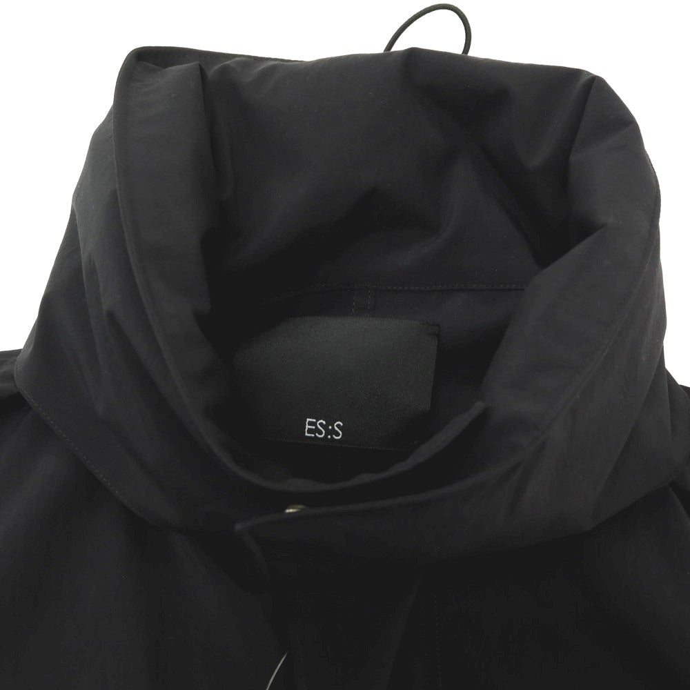 【中古】エス S ポリエステル スタンドカラー ミリタリーコート ブラック【サイズ2】【 状態ランクB 】【 メンズ 】