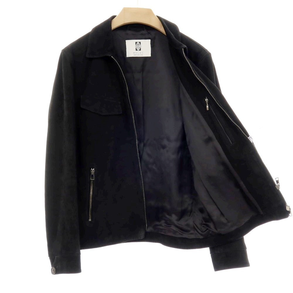 【中古】モレック MOLEC ラムスエード ダブルジップ レザーブルゾン ブラック【 48 】【 状態ランクB 】【 メンズ 】