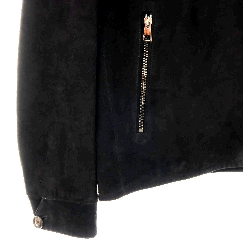 【中古】モレック MOLEC ラムスエード ダブルジップ レザーブルゾン ブラック【 48 】【 状態ランクB 】【 メンズ 】