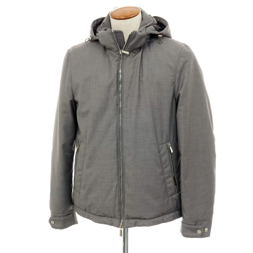 【中古】ムーレー MOORER ALBINI-PUM ポリエステルレーヨン ダブルジップ ダウンジャケット グレー【 48 】【 状態ランクA 】【 メンズ 】