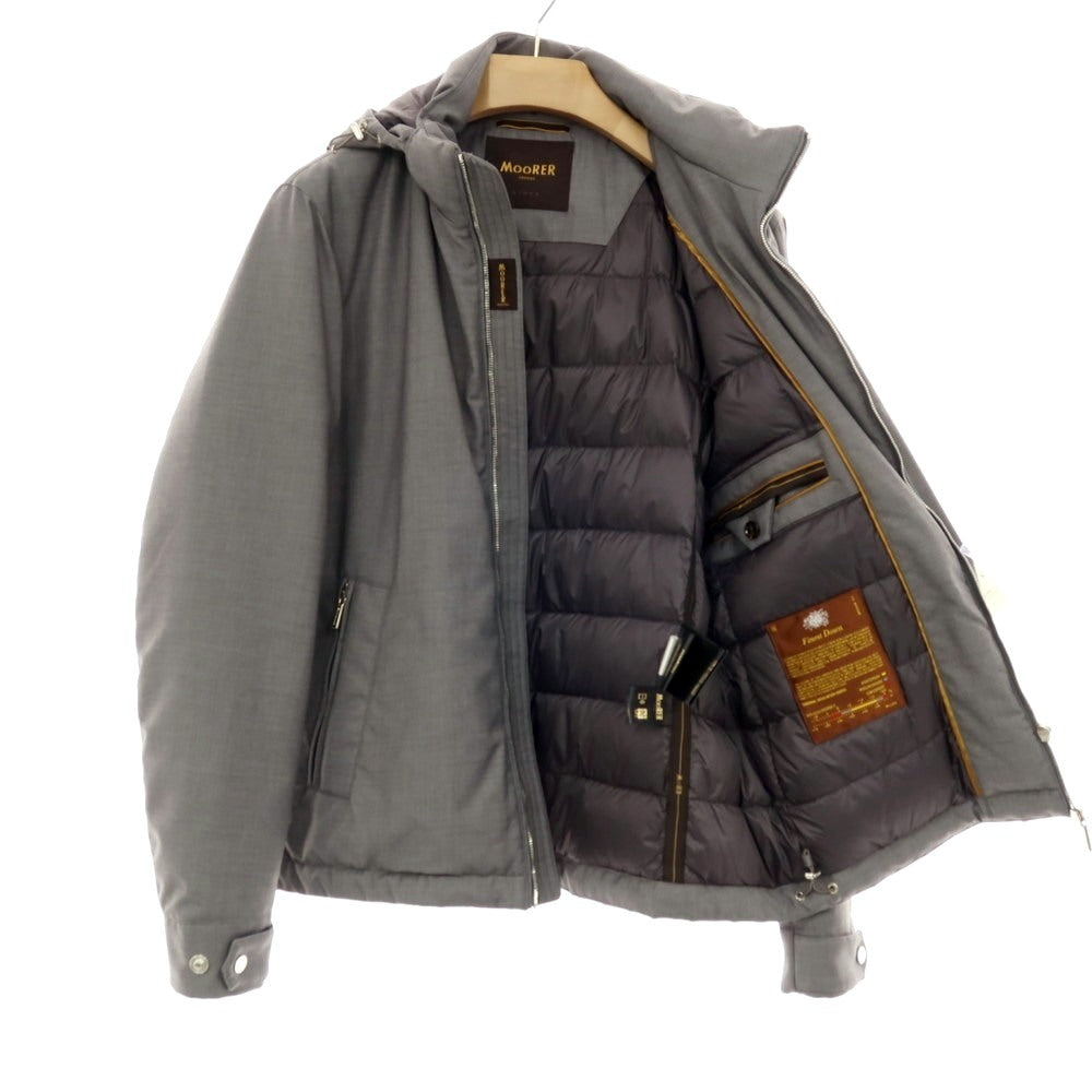 【中古】ムーレー MOORER ALBINI-PUM ポリエステルレーヨン ダブルジップ ダウンジャケット グレー【 48 】【 状態ランクA 】【 メンズ 】