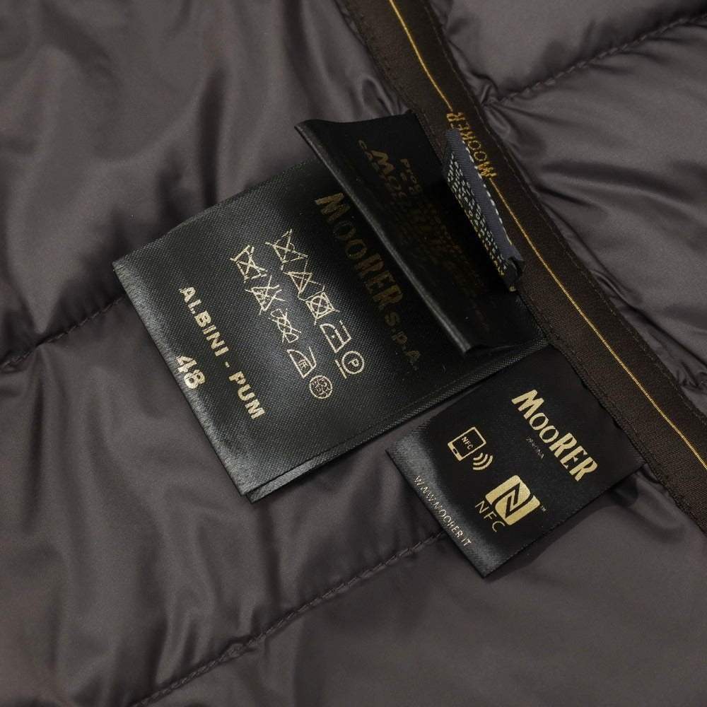 【中古】ムーレー MOORER ALBINI-PUM ポリエステルレーヨン ダブルジップ ダウンジャケット グレー【 48 】【 状態ランクA 】【 メンズ 】