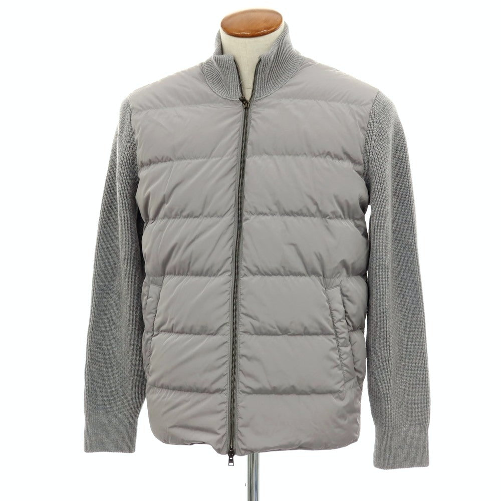 【中古】ヘルノ Herno ニット ダブルジップ ダウンジャケット グレー【 48 】【 状態ランクB 】【 メンズ 】