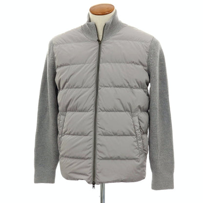 【中古】ヘルノ Herno ニット ダブルジップ ダウンジャケット グレー【 48 】【 状態ランクB 】【 メンズ 】