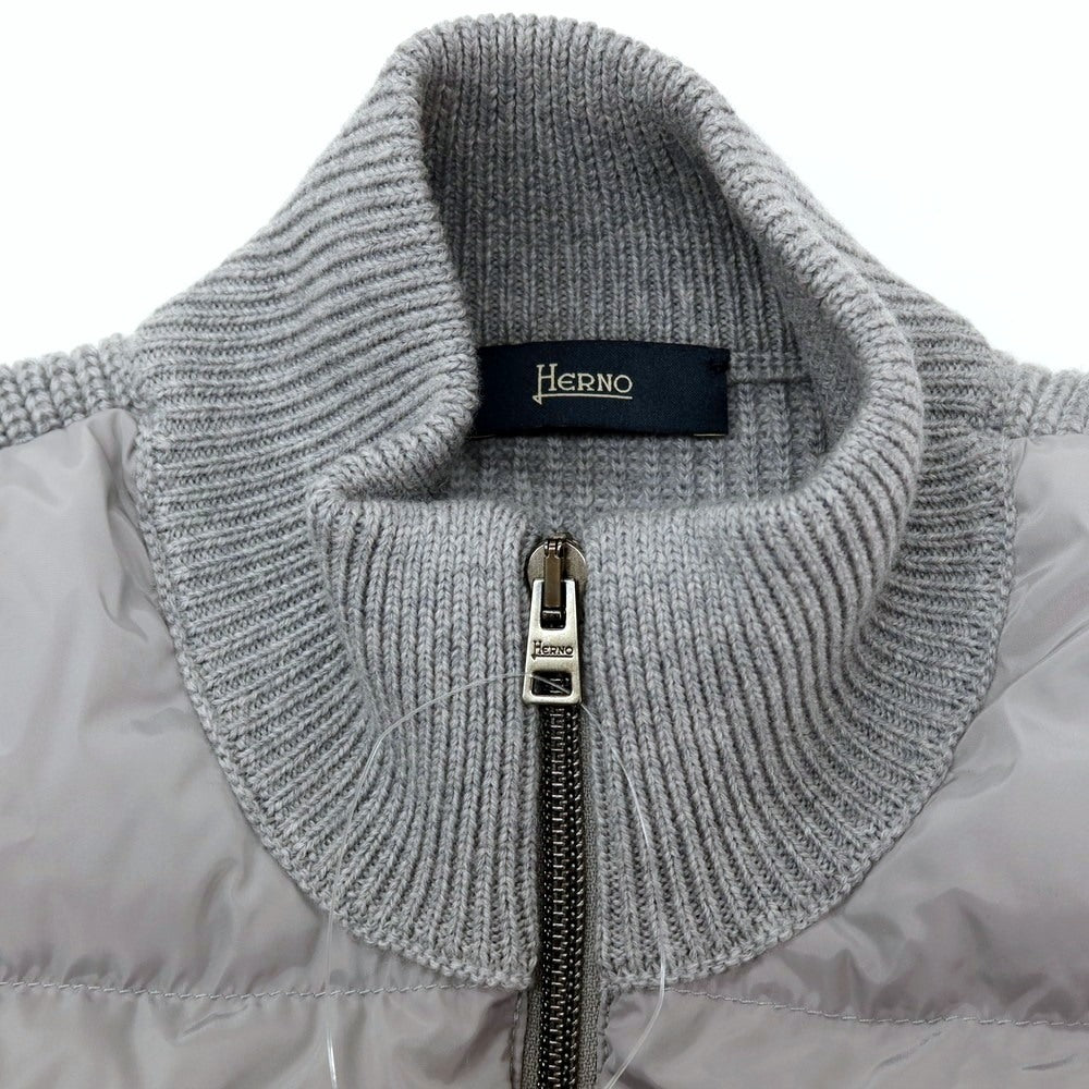 【中古】ヘルノ Herno ニット ダブルジップ ダウンジャケット グレー【 48 】【 状態ランクB 】【 メンズ 】