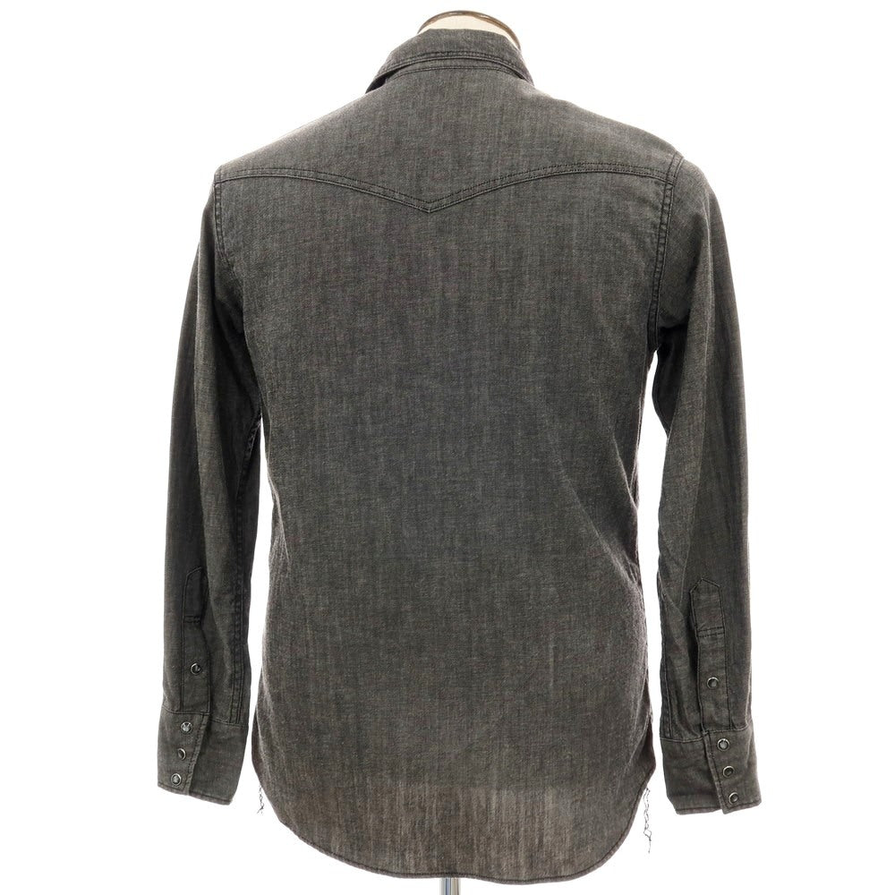 【中古】イカイ YCHAI コットンリネン デニム ウエスタンシャツ グレー【 L 】【 状態ランクB 】【 メンズ 】