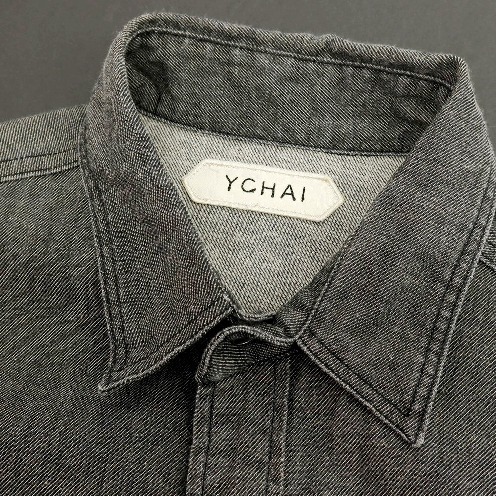 【中古】イカイ YCHAI コットンリネン デニム ウエスタンシャツ グレー【 L 】【 状態ランクB 】【 メンズ 】