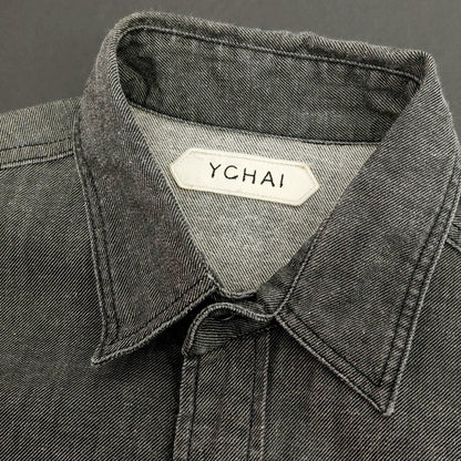 【中古】イカイ YCHAI コットンリネン デニム ウエスタンシャツ グレー【 L 】【 状態ランクB 】【 メンズ 】