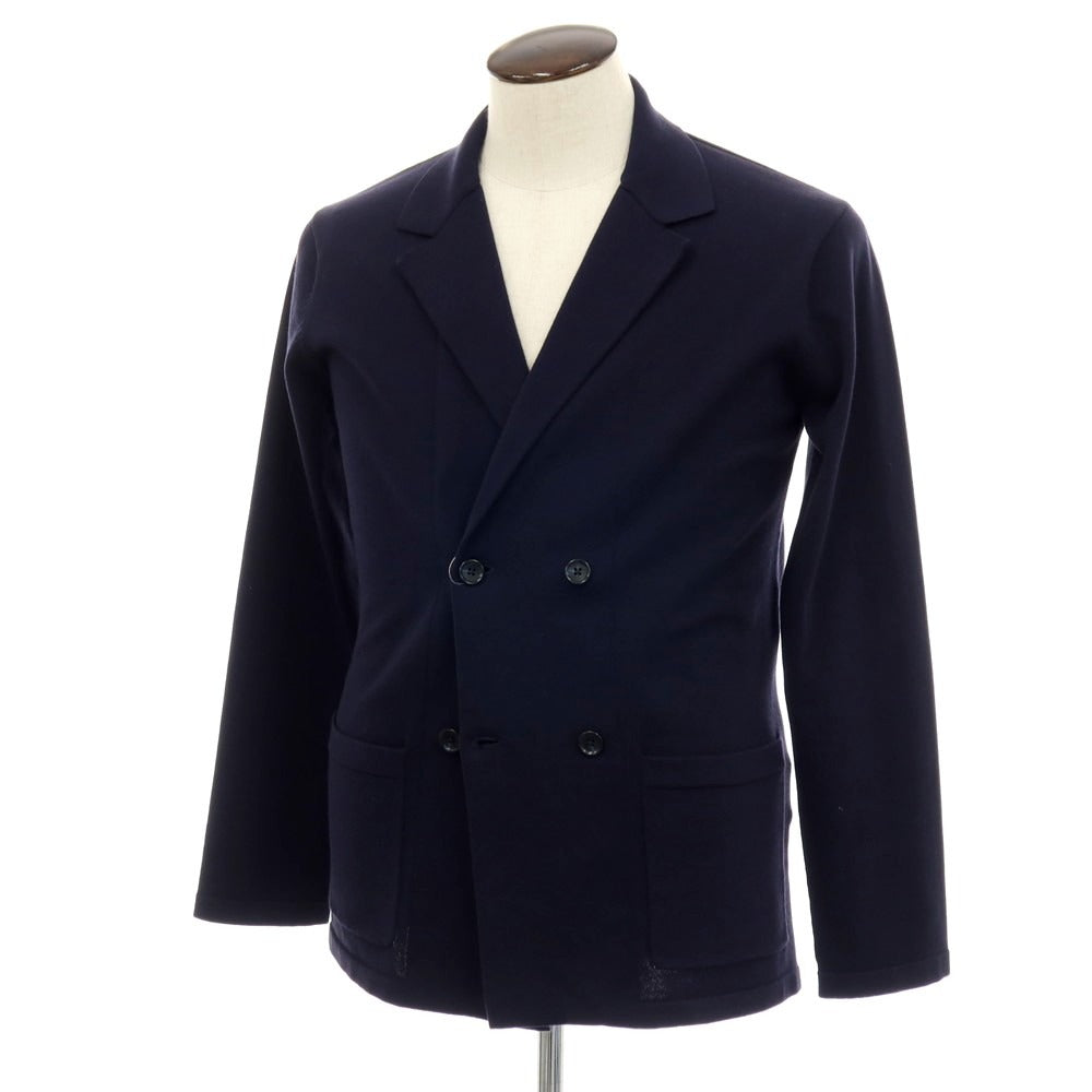 【中古】ヒルトン HILTON  コットンポリエステルジャージー ダブル ニットジャケット ネイビー【サイズL】【 状態ランクB 】【 メンズ 】[BPD]
