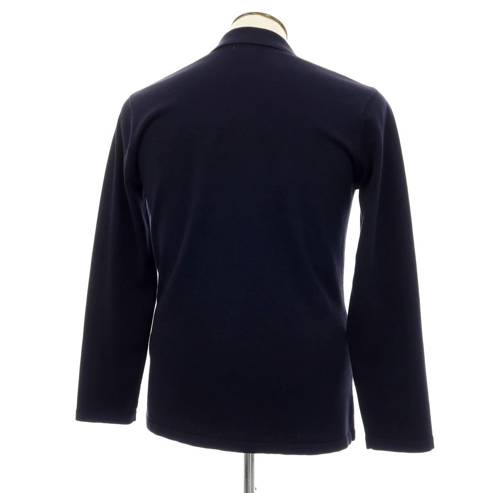 【中古】ヒルトン HILTON  コットンポリエステルジャージー ダブル ニットジャケット ネイビー【サイズL】【 状態ランクB 】【 メンズ 】[BPD]