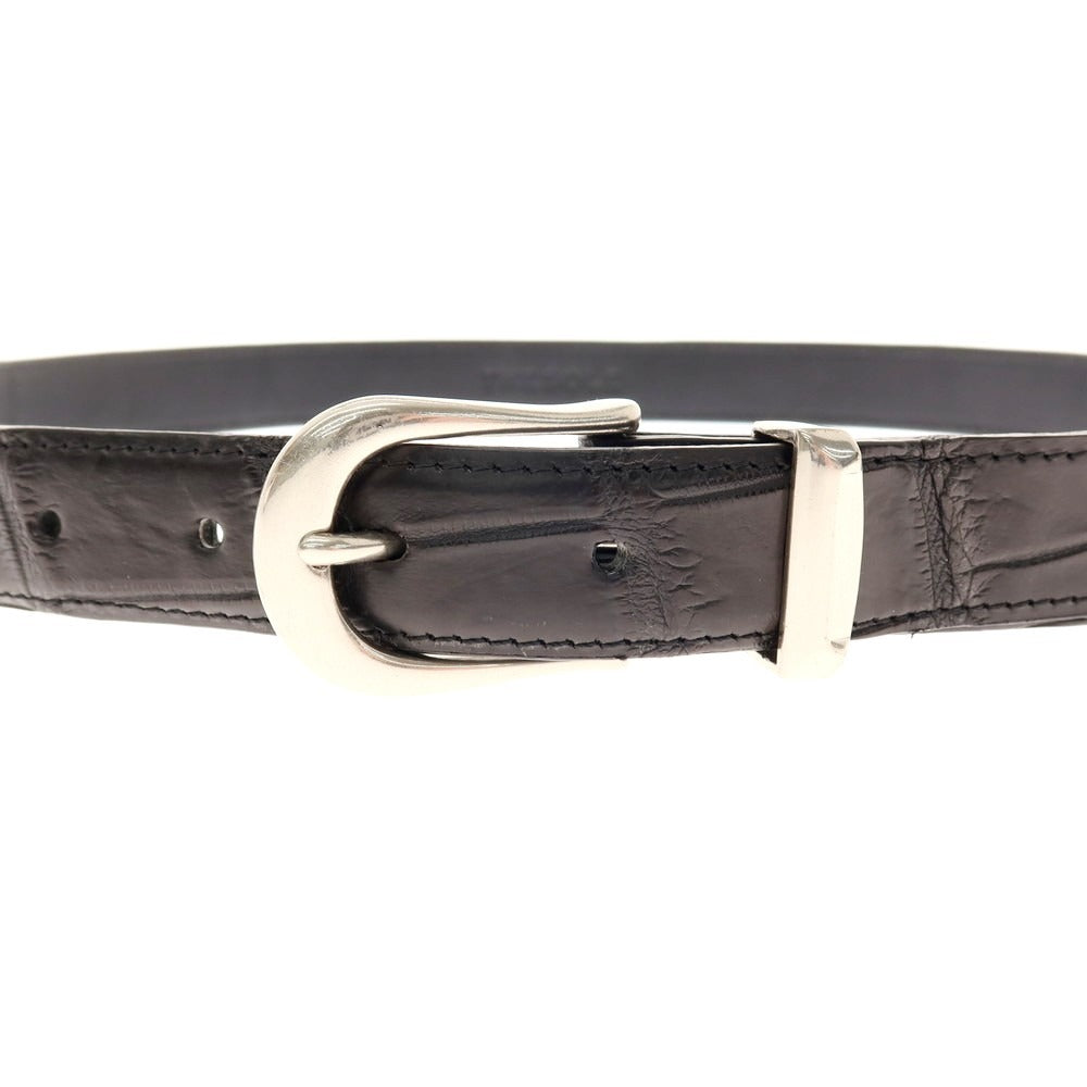 【中古】ザソール THE SOLE クロコダイル ベルト ブラック【 90 】【 状態ランクB 】【 メンズ 】