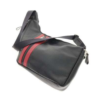 【中古】フジタカ FUJITAKA レザー ショルダーバッグ ブラックxレッド【 状態ランクA 】【 メンズ 】