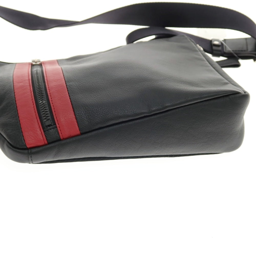 【中古】フジタカ FUJITAKA レザー ショルダーバッグ ブラックxレッド【 状態ランクA 】【 メンズ 】