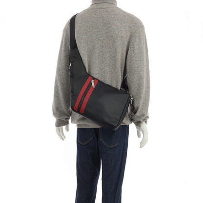 【中古】フジタカ FUJITAKA レザー ショルダーバッグ ブラックxレッド【 状態ランクA 】【 メンズ 】