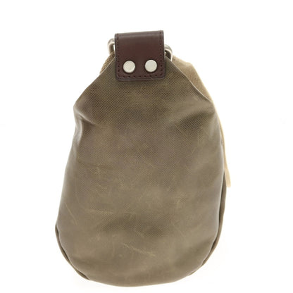 【中古】トライアローグ ストゥディオ TRIALOGUE STUDIO レザー ショルダーバッグ オリーブグリーン【 状態ランクC 】【 メンズ 】