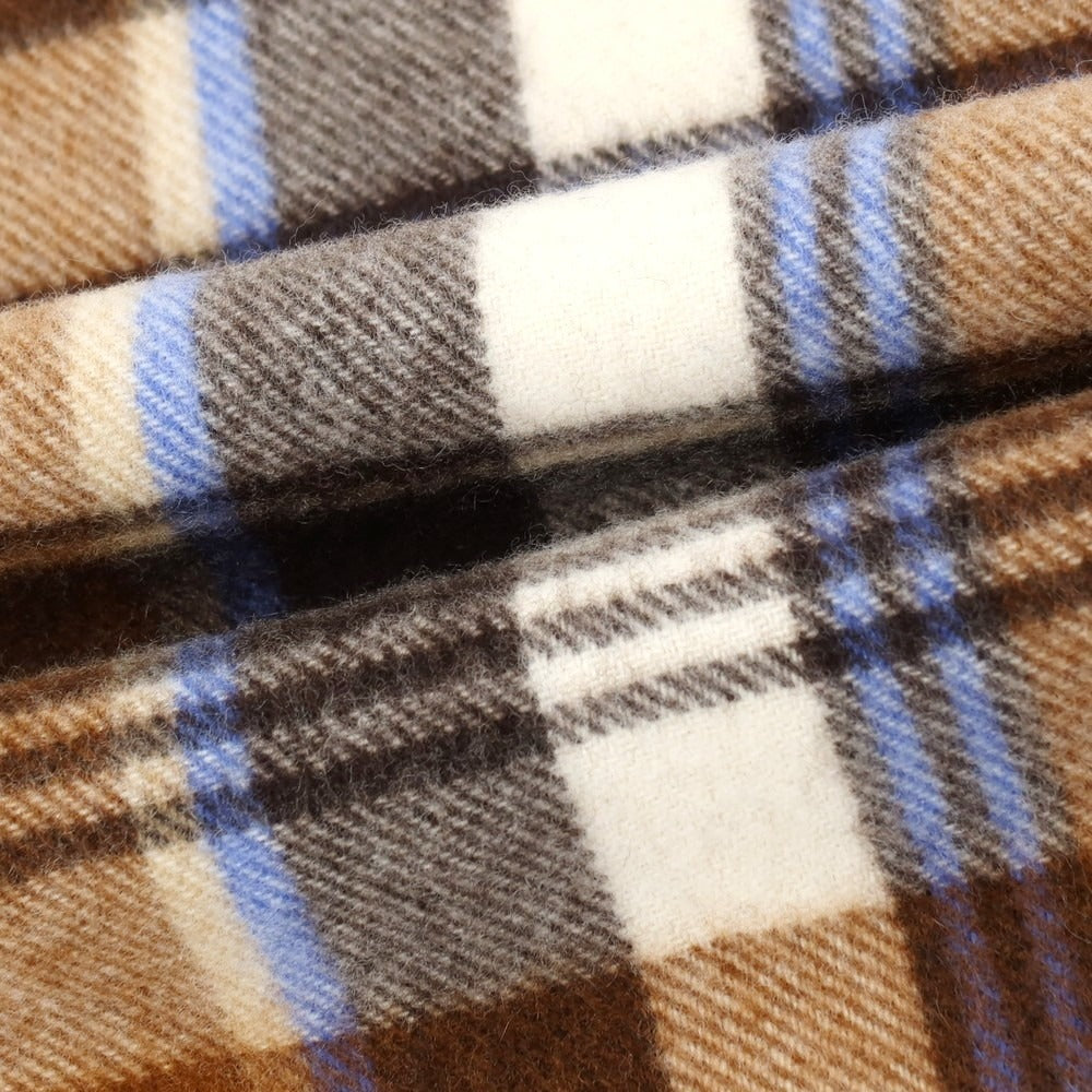 【中古】ジョシュアエリス Joshua Ellis カシミヤ チェック マフラー ブラウンxホワイト【 状態ランクB 】【 メンズ 】