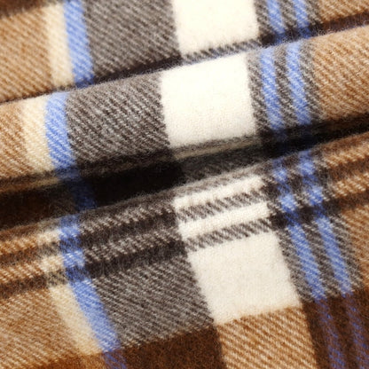 【中古】ジョシュアエリス Joshua Ellis カシミヤ チェック マフラー ブラウンxホワイト【 状態ランクB 】【 メンズ 】