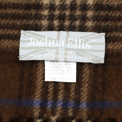 【中古】ジョシュアエリス Joshua Ellis カシミヤ チェック マフラー ブラウンxブルー【 状態ランクB 】【 メンズ 】
