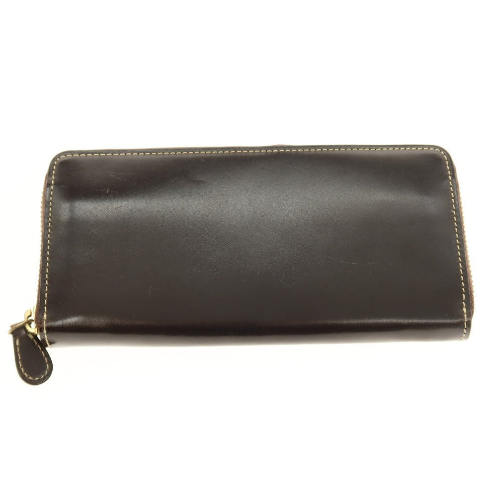 【中古】ガンゾ GANZO ブライドルレザー 長財布 ダークブラウン【 状態ランクB 】【 メンズ 】