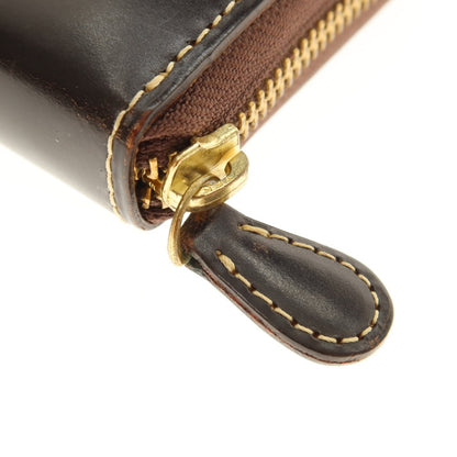 【中古】ガンゾ GANZO ブライドルレザー 長財布 ダークブラウン【 状態ランクB 】【 メンズ 】